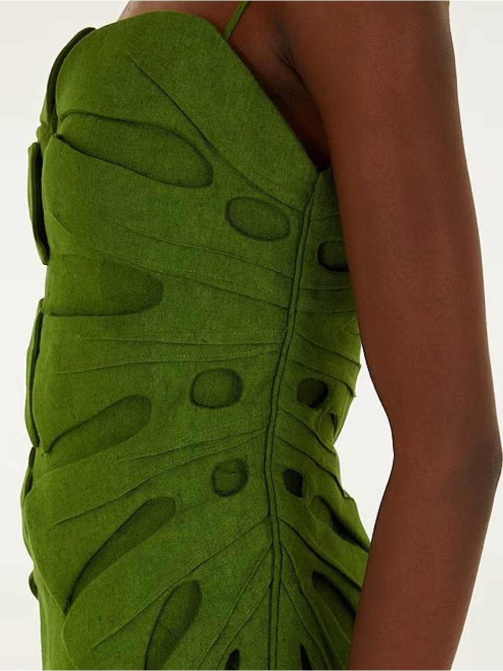 Farm Rio Monstera Midi Dress with Sculpted Bodice - Picture 6 of 6